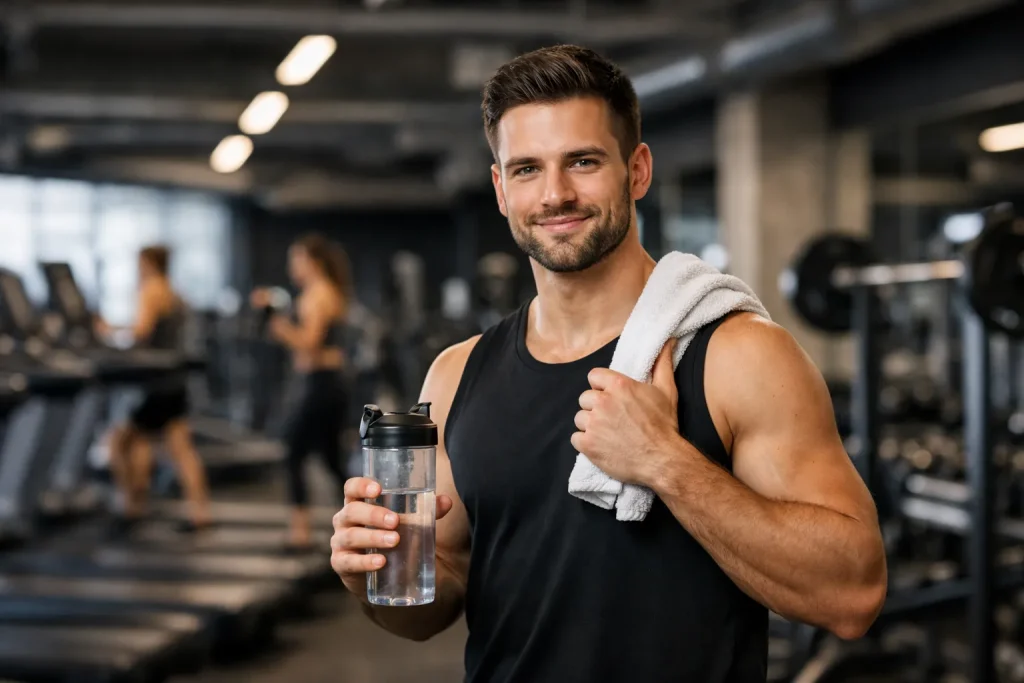 Sporter in een moderne sportschool in Waalwijk
