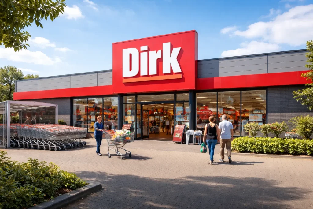 Buitenkant van Dirk van den Broek supermarkt in Wijchen